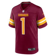 Number 1 Groom Washington Commanders Game Jersey - Burgundy Jerseys