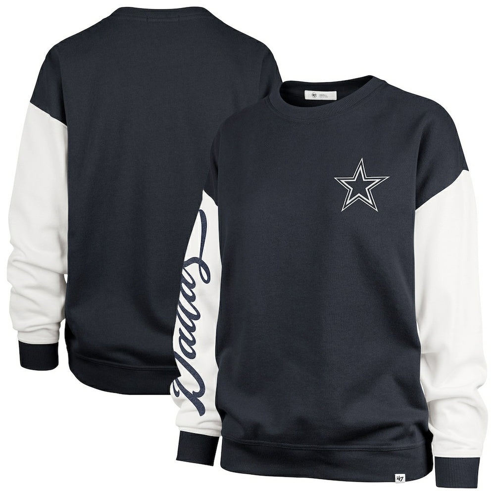 Dallas Cowboys '47 Women's Double Header Rise Andie Pullover Sweatshirt - Blue Pullover