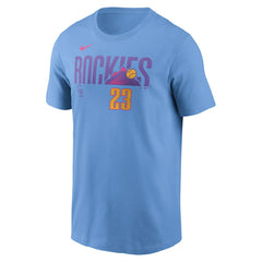 Kris Bryant Colorado Rockies Nike 2025 City Connect Fuse Name & Number T-Shirt - Light Blue T-shirts