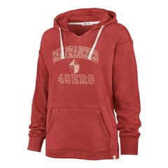San Francisco 49ers '47 Women's Plus Size Clarity Kennedy Pullover Hoodie - Scarlet Hoodies