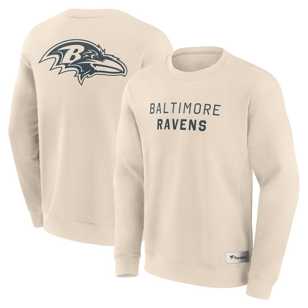 Baltimore Ravens Elements Future Ground Lettering Pullover Sweatshirt - Cream Pullover