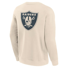 Las Vegas Raiders Elements Future Ground Lettering Pullover Sweatshirt - Cream Pullover