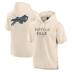 Buffalo Bills Elements Future Ground Lettering Short Sleeve Pullover Hoodie - Cream Hoodies