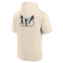 Cincinnati Bengals Elements Future Ground Lettering Short Sleeve Pullover Hoodie - Cream Hoodies