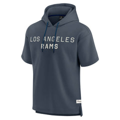 Los Angeles Rams Elements Future Ground Lettering Short Sleeve Pullover Hoodie - Navy Hoodies