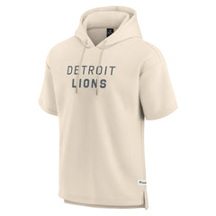 Detroit Lions Elements Future Ground Lettering Short Sleeve Pullover Hoodie - Cream Hoodies