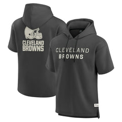 Cleveland Browns Elements Future Ground Lettering Short Sleeve Pullover Hoodie - Charcoal Hoodies