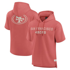 San Francisco 49ers Elements Future Ground Lettering Short Sleeve Pullover Hoodie - Red Hoodies