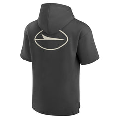 New York Jets Elements Future Ground Lettering Short Sleeve Pullover Hoodie - Charcoal Hoodies