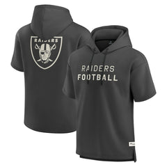 Las Vegas Raiders Elements Future Ground Lettering Short Sleeve Pullover Hoodie - Charcoal Hoodies