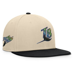 Tampa Bay Rays Fanatics Cooperstown Collection Bounder Snapback Hat - Natural/Black Hats