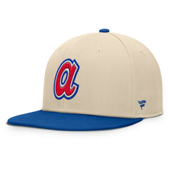 Atlanta Braves Fanatics Cooperstown Collection Bounder Snapback Hat - Natural/Royal Hats