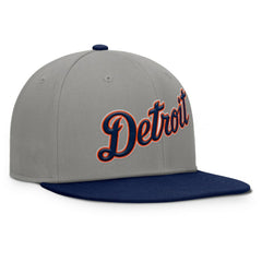 Detroit Tigers Fanatics Clubhouse Dugout Fitted Hat - Gray/Navy Hats