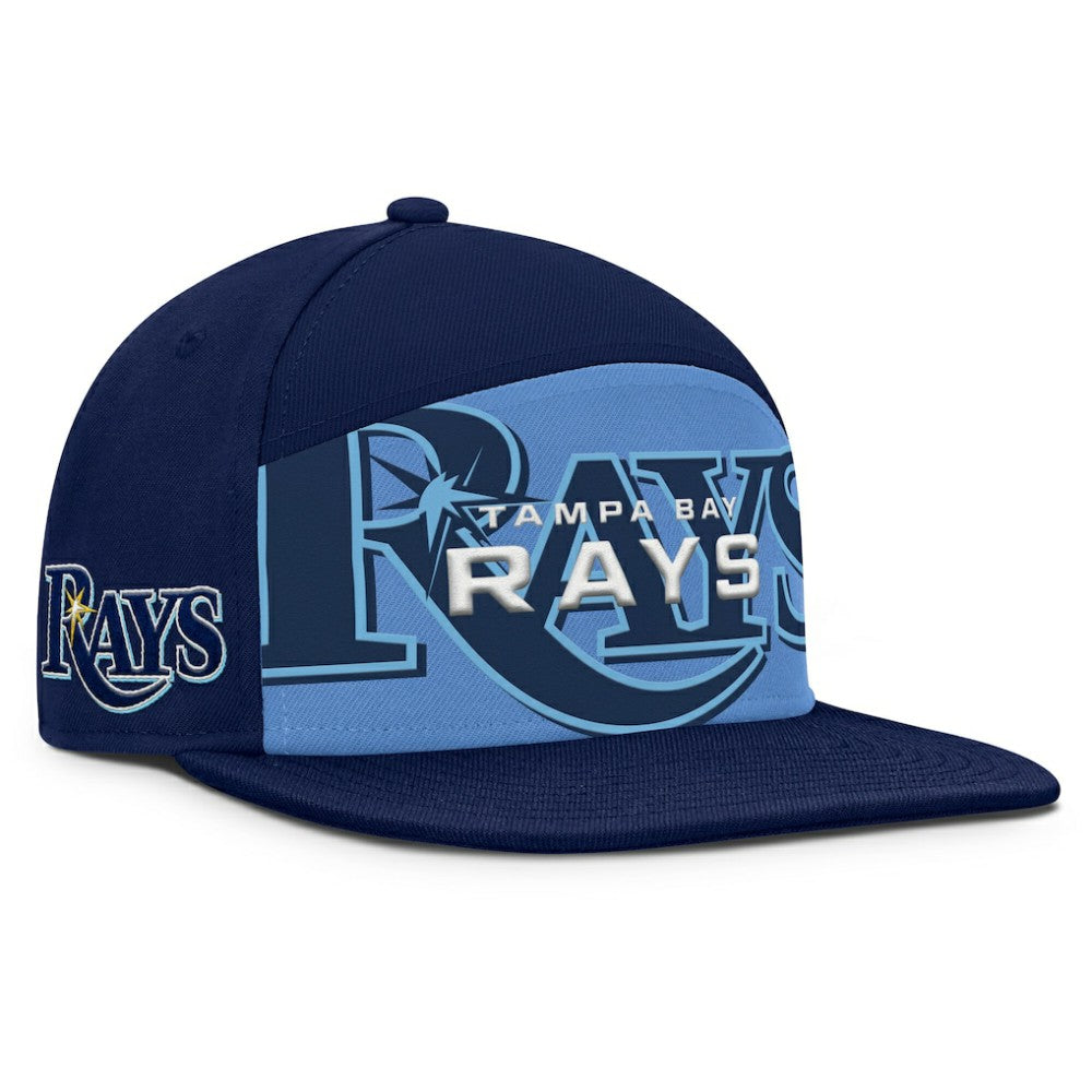 Tampa Bay Rays Fanatics Clubhouse Splitter Snapback Hat - Navy/Light Blue Hats