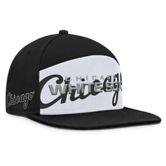 Chicago White Sox Fanatics Clubhouse Splitter Snapback Hat - Black/White Hats