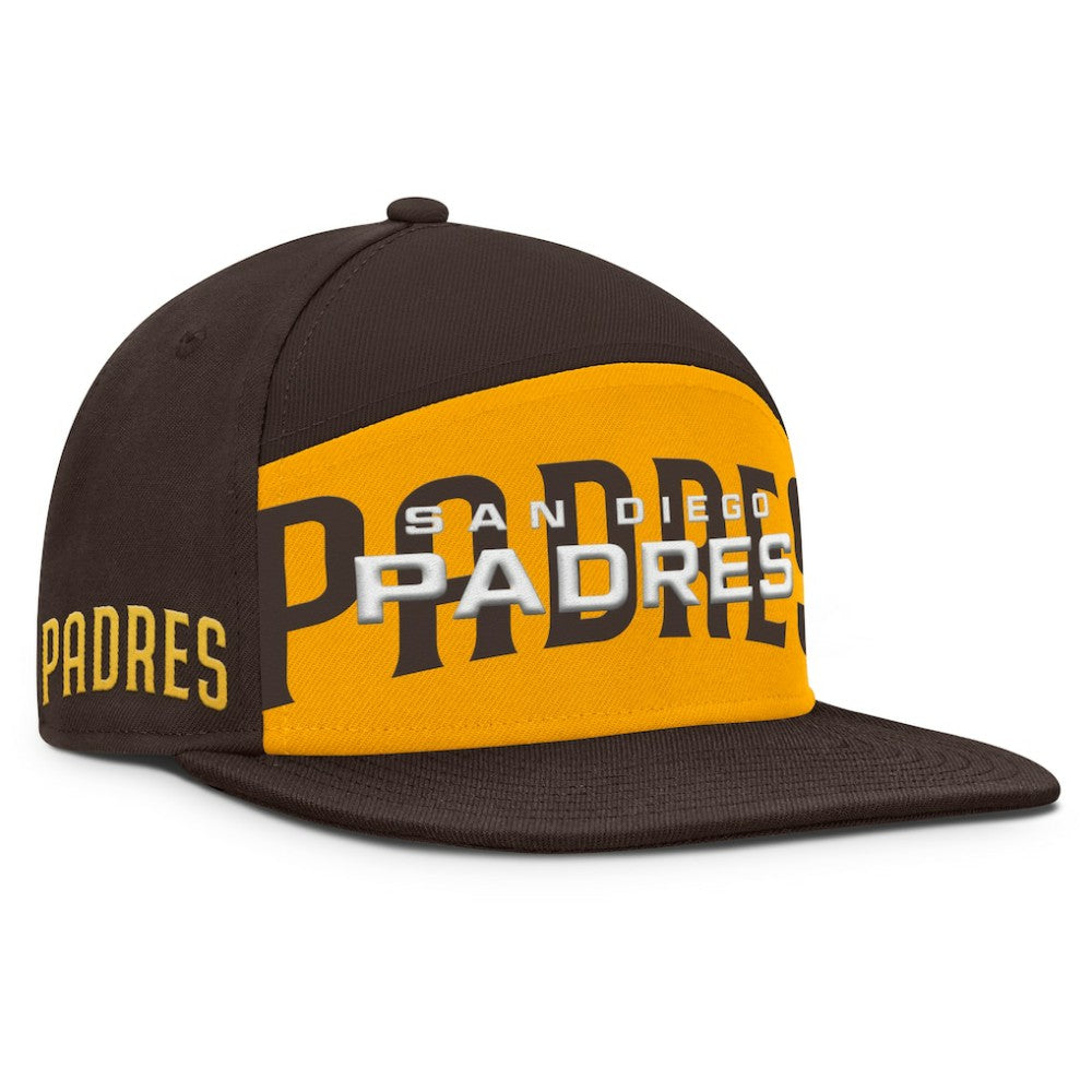 San Diego Padres Fanatics Clubhouse Splitter Snapback Hat - Brown/Gold Hats