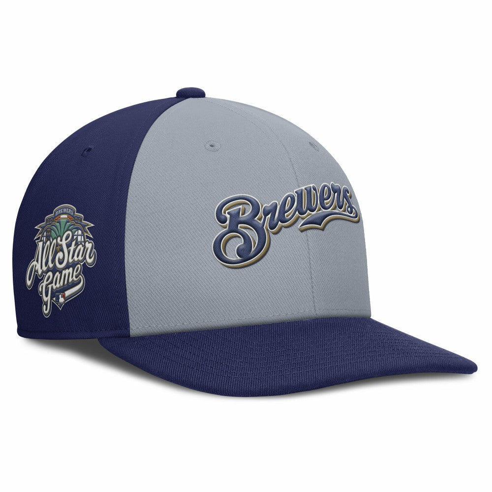 Milwaukee Brewers Nike Pro Performance Snapback Hat - Gray/Navy Hats