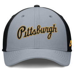 Pittsburgh Pirates Nike Rise Swoosh Performance Flex Hat - Gray/Black Hats