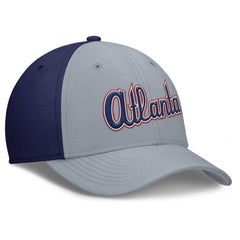 Atlanta Braves Nike Rise Swoosh Performance Flex Hat - Gray/Navy Hats