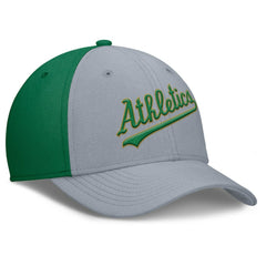 Athletics Nike Rise Swoosh Performance Flex Hat - Gray/Green Hats