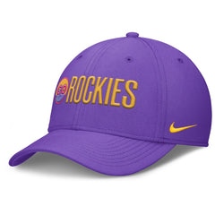 Colorado Rockies Nike 2025 City Connect Rise Swoosh Performance Flex Hat - Purple Hats