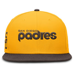San Diego Padres Nike Cooperstown Two-Tone Dri-FIT Round Bill True Fitted Hat - Gold Hats
