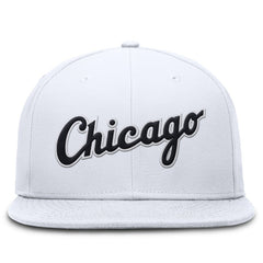 Chicago White Sox Nike Wordmark Dri-FIT Round Bill True Fitted Hat - White Hats