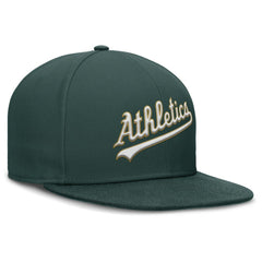 Athletics Nike Wordmark Dri-FIT Round Bill True Fitted Hat - Green Hats