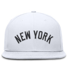 New York Yankees Nike Wordmark Dri-FIT Round Bill True Fitted Hat - White Hats