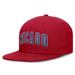 Chicago Cubs Nike Wordmark Dri-FIT Round Bill True Fitted Hat - Red Hats