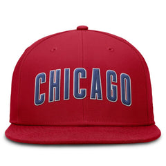 Chicago Cubs Nike Wordmark Dri-FIT Round Bill True Fitted Hat - Red Hats