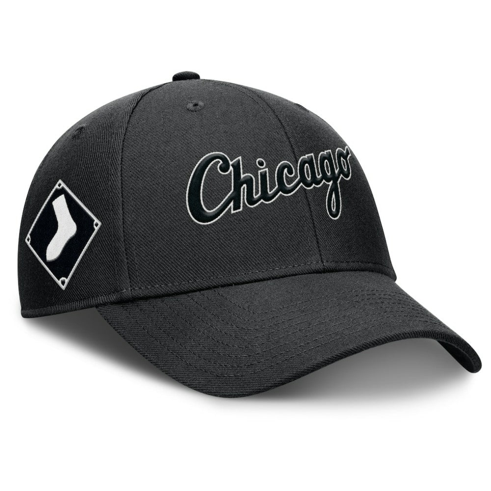 Chicago White Sox Nike Rise Gaberdine Adjustable Hat - Black Hats