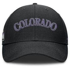 Colorado Rockies Nike Rise Gaberdine Adjustable Hat - Black Hats