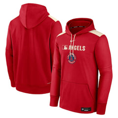 Los Angeles Angels Nike Authentic Collection City Connect Therma Pullover Hoodie - Red Hoodies