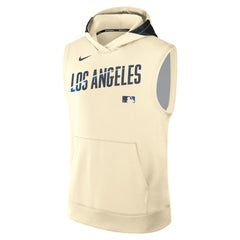 Los Angeles Dodgers Nike 2025 City Connect Authentic Collection Dri-FIT Sleeveless Hoodie - Cream Hoodies