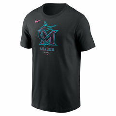 Miami Marlins Nike 2025 City Connect Large Logo T-Shirt - Black T-shirts