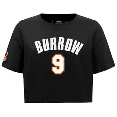 Joe Burrow Cincinnati Bengals Pro Standard Women's Player Name & Number Cropped Boxy T-Shirt - Black T-shirts