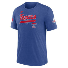 Texas Rangers Nike Cooperstown Collection Eras Tri-Blend T-Shirt - Heather Royal T-shirts