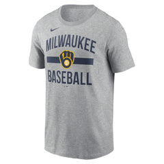 Milwaukee Brewers Nike Arched T-Shirt - Heather Gray T-shirts