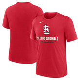 St. Louis Cardinals Nike Logo Tri-Blend T-Shirt - Heather Red T-shirts