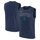 Seattle Mariners Nike Knockout Dri-FIT Muscle Tank Top - Navy Tanks