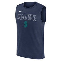 Seattle Mariners Nike Knockout Dri-FIT Muscle Tank Top - Navy Tanks