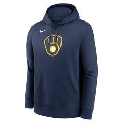 Milwaukee Brewers Nike Logo Club Fleece Hoodie - Navy Hoodies