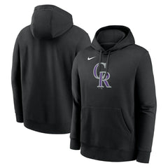 Colorado Rockies Nike Logo Club Fleece Hoodie - Black Hoodies