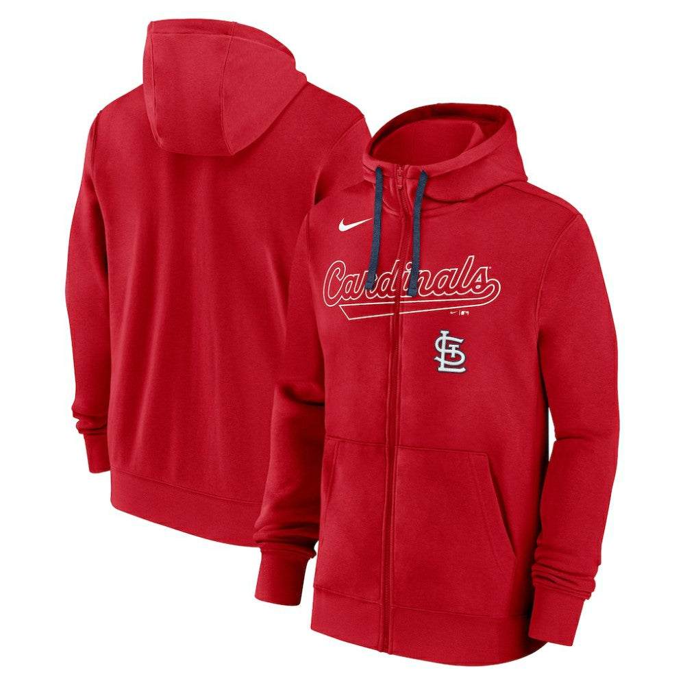 St. Louis Cardinals Nike Knockout Script Full-Zip Hoodie - Red Hoodies