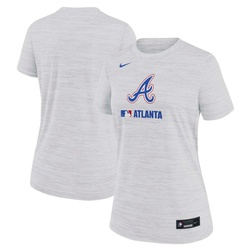Atlanta Braves Nike Women's Authentic Collection City Connect Velocity Dri-FIT T-Shirt - Ash T-shirts