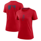 Los Angeles Angels Nike Women's Authentic Collection Early Work Tri-Blend T-Shirt - Red T-shirts