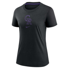 Colorado Rockies Nike Women's Authentic Collection Early Work Tri-Blend T-Shirt - Black T-shirts