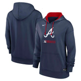 Atlanta Braves Nike Women's Authentic Collection Therma-FIT Hoodie - Navy Hoodies