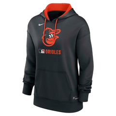 Baltimore Orioles Nike Women's Authentic Collection Therma-FIT Hoodie - Black Hoodies